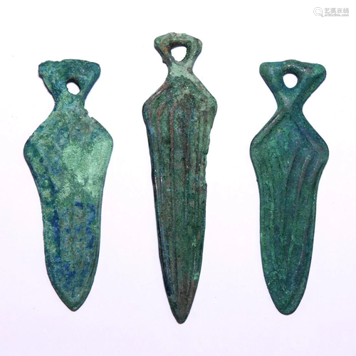 Bronze Age Votive Dagger Pendant Group