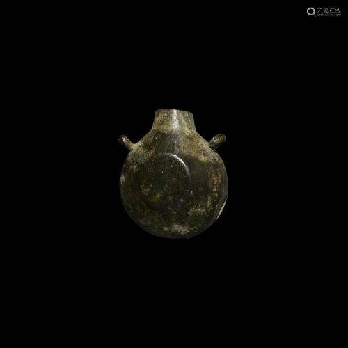 Medieval Bronze Pilgrim's Holy Water Flask