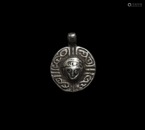 Medieval Silver Mask Pendant