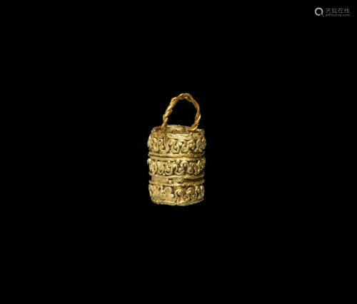 Pre-Viking Gold Filigree Aroma Bucket Pendant