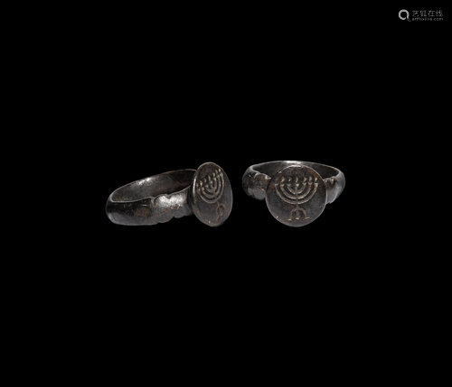 Medieval Ring with Menorah