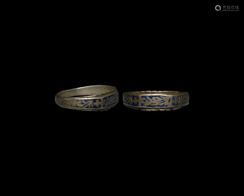 Medieval Silver Ring with Enamel