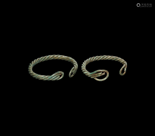 Viking Twisted Bracelet Pair