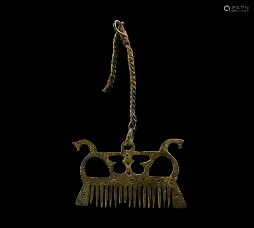 Viking Comb with Horse Heads