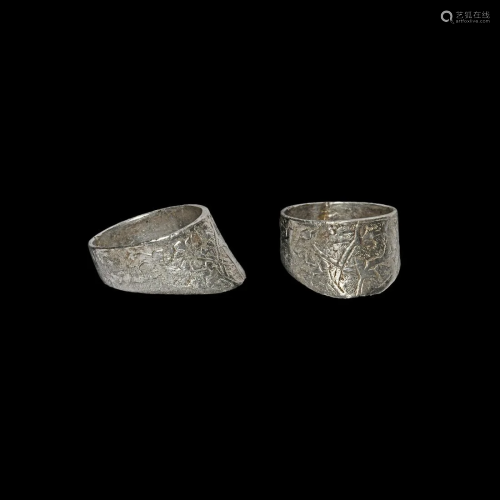 Medieval Silver Decorated Archer's Ring