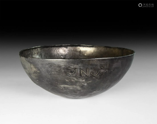 Roman Silver Bowl with Inscriptions