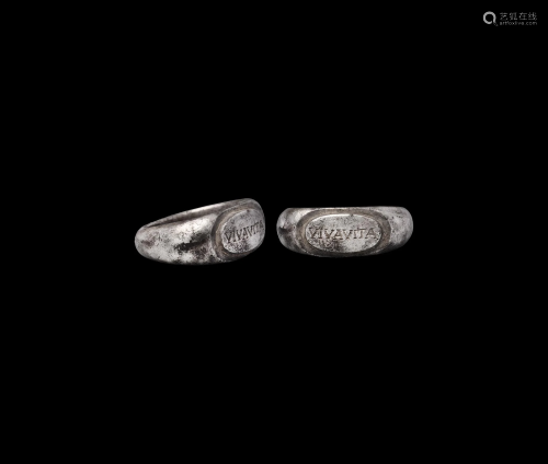 Roman Silver Ring Inscribed VIVA VITA