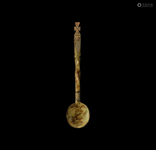 Coptic Bone Spoon with Cross