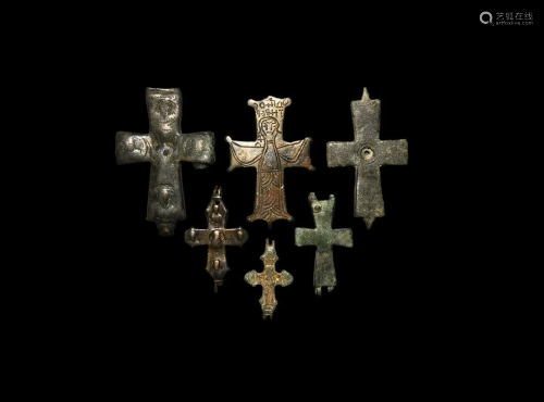 Byzantine Reliquary Cross Pendant Plate Collection