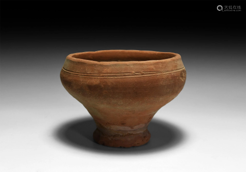 Roman Redware Footed Bowl