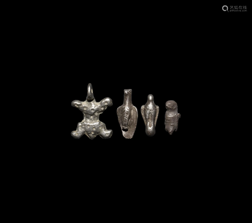 Roman Silver Eagle Figures and Pendant Group