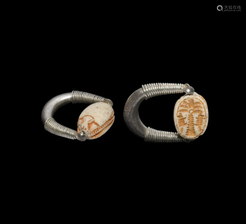 Egyptian Scarab in Silver Ring