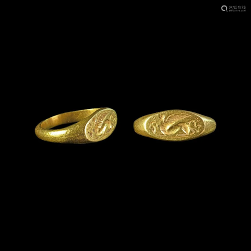 Roman Gold Ring with Sphinx