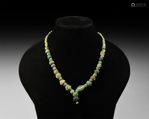 Roman Green Glass Necklace String