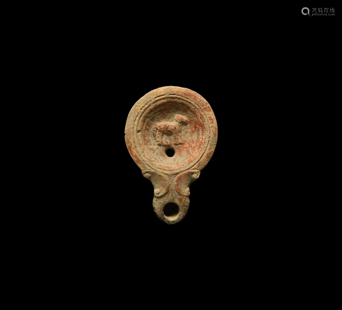 Roman Oil Lamp with Lamb