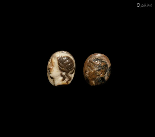 Roman Male and Female Cameo Pair