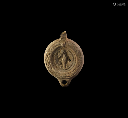 Roman Oil Lamp with Winged Victory