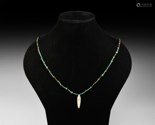 Egyptian Mummy Bead Necklace with Pendant