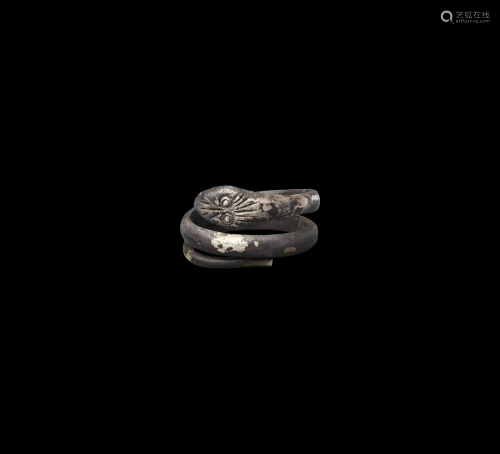 Roman Silver Coiled Snake Ring