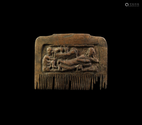 Eastern Roman Bone Comb with Nativity Scene