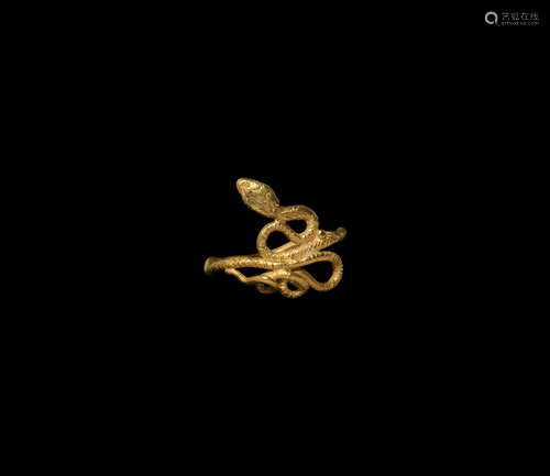 Egyptian Gold Coiled Snake Ring