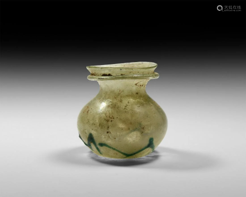 Roman Glass Jar with Geometric Pattern