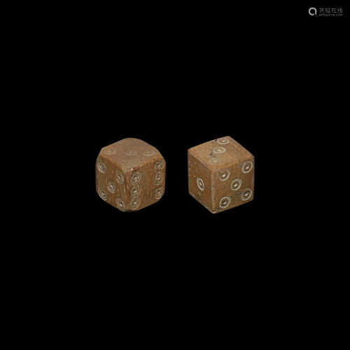 Large Roman Bone Dice Pair