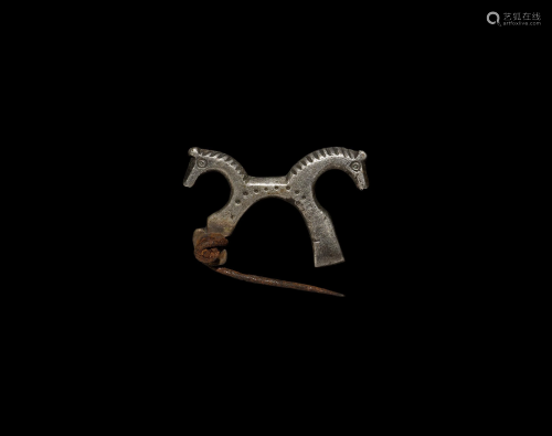 Roman Silver Horse Brooch