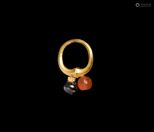 Roman Gold Beaded Adornment Ring