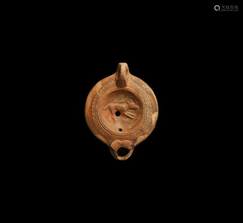 Roman Oil Lamp with Hound
