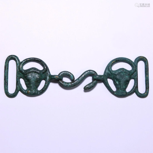 Post Medieval Military 'Bull and Snake' Buckle Suite