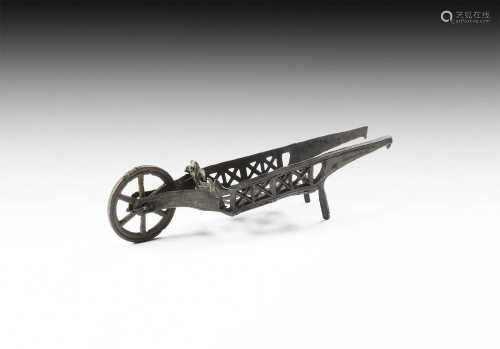 Stuart Period Toy Pewter Wheelbarrow