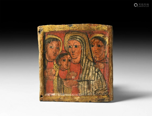 Ethiopian Icon with Virgin and Child and Angels
