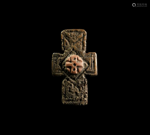 Post Byzantine Bone Cross Pendant