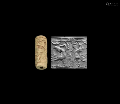 Mesopotamian Cylinder Seal with Birds