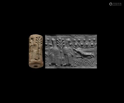 Mitanni Cylinder Seal with Two Scenes