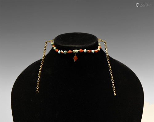 Faience and Hardstone Bead Necklace