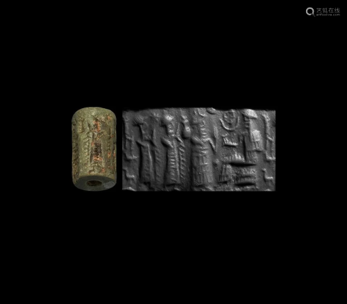 Assyrian Cylinder Seal with Presentation Scene