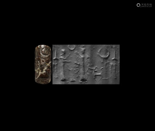 North Mesopotamian Cylinder Seal with Deity and