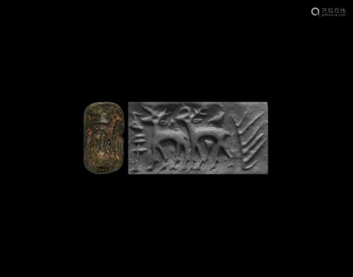 Syrian Cylinder Seal with Quadrupeds