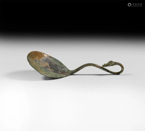 Achaemenid Silver Spoon with Swan-Head Handle