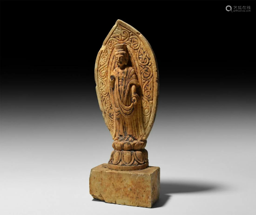 Chinese Marble Stele Figure