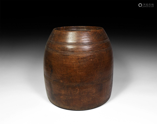 Large Anglo-Raj Wooden Spice Drum
