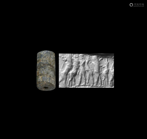 Akkadian Cylinder Seal with Contest Scenes