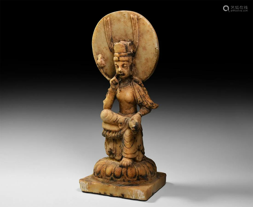 Chinese Marble Buddhist Deity