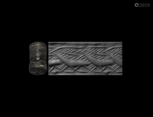 Mitannian Cylinder Seal with Stags