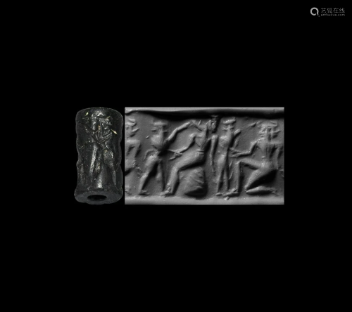 Akkadian Cylinder Seal with Combat Scene