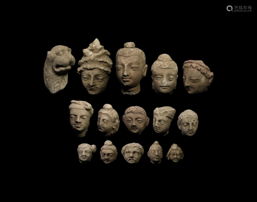 Gandharan Human and Animal Head Collection