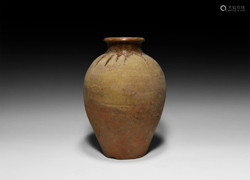 Chinese Tang Amber Splash-Glazed Jar