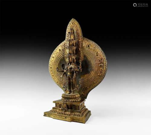 Tibetan Gilt Avalokiteshvara Figure